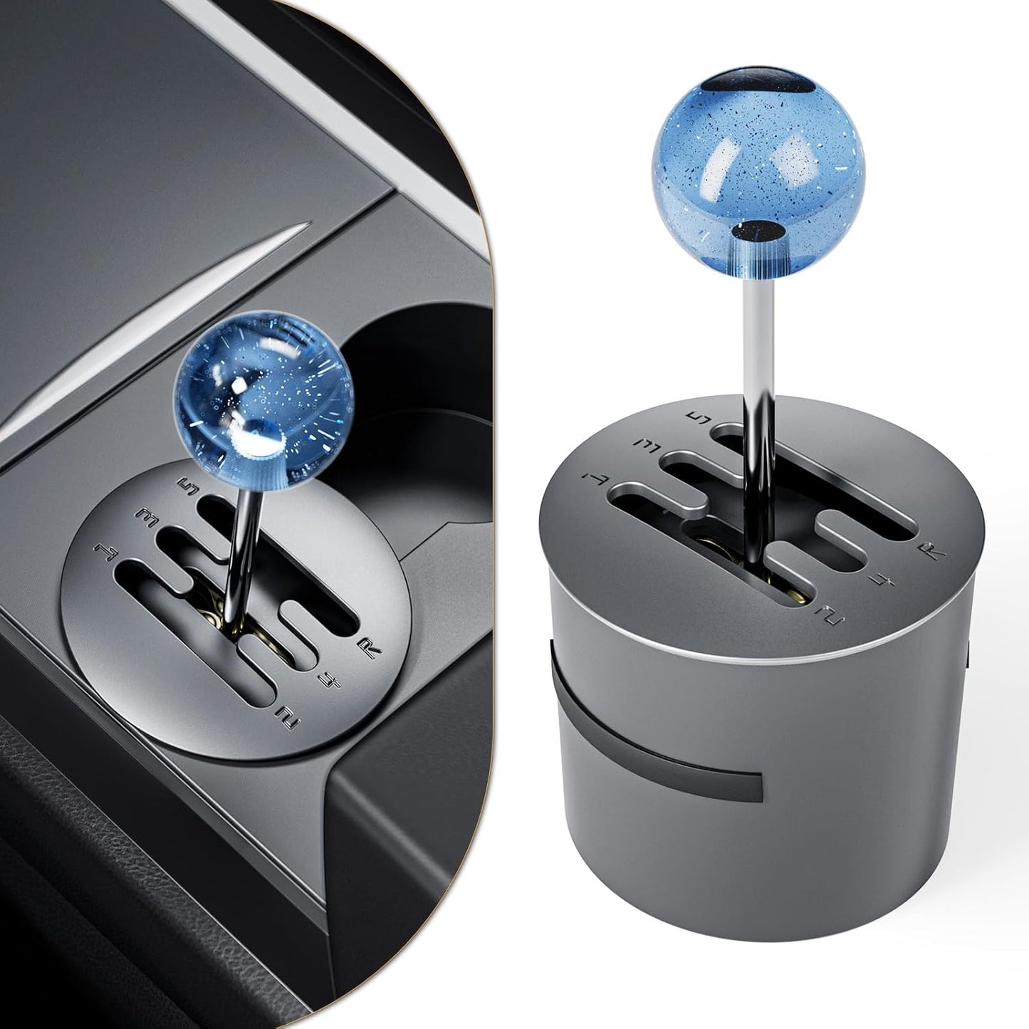 Cup Holder Shifter,Car Gear Toy Funny Decoration for Tesla Model 3 Y Starry Blue
