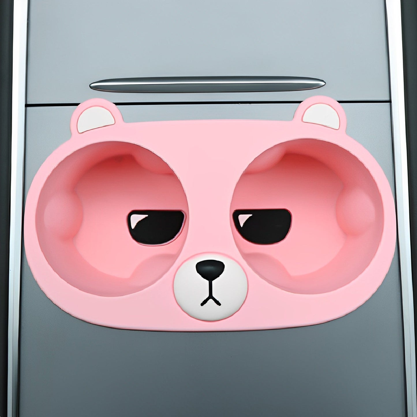Cute Cat Central Control Cear Cater Cup Colder For Tesla Model3/Y Pink