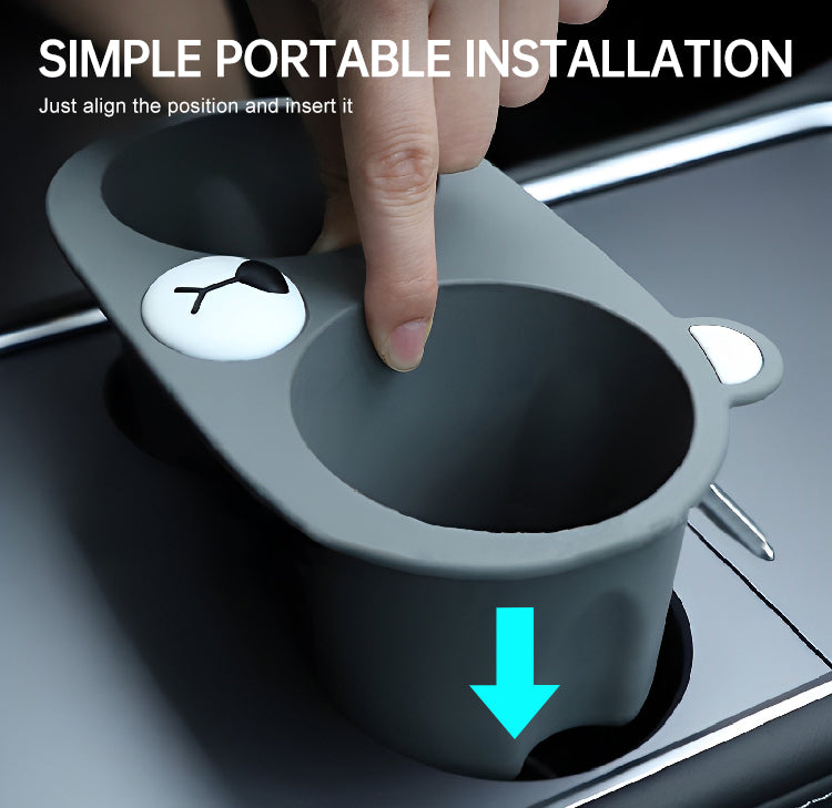 Cute Cat Central Control Cear Cater Cup Colder For Tesla Model3/Y