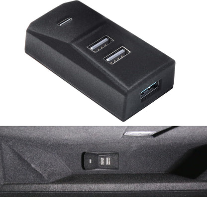 Cybertruck Style Glove Box 4 in 1 USB Hub Docking Station for Tesla Model 3/Y Black