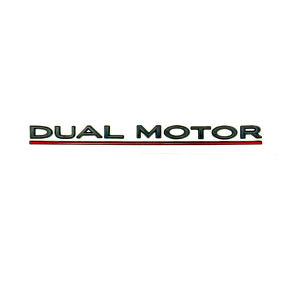 DUAL MOTOR Badges Black or Chrome With Stripe For Tesla Model S, 3, X, Y