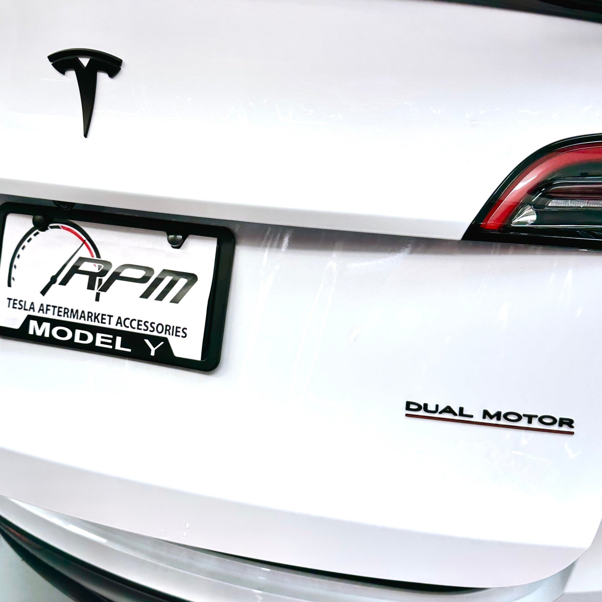 DUAL MOTOR Badges Black or Chrome With Stripe For Tesla Model S, 3, X, Y