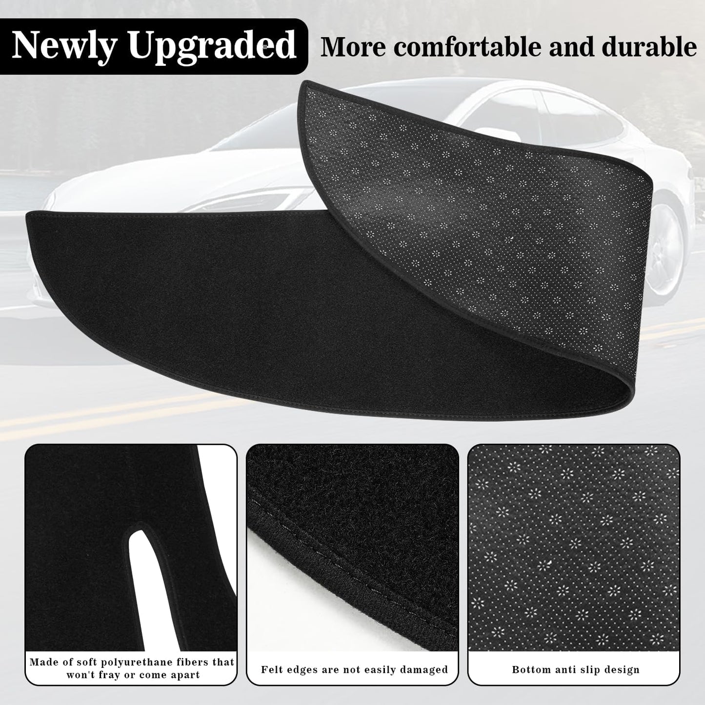 Model 3/Y Flannel Dashboard Cover Frontwith Heat Insulation for Model 3 and Model Y (2017-2023)