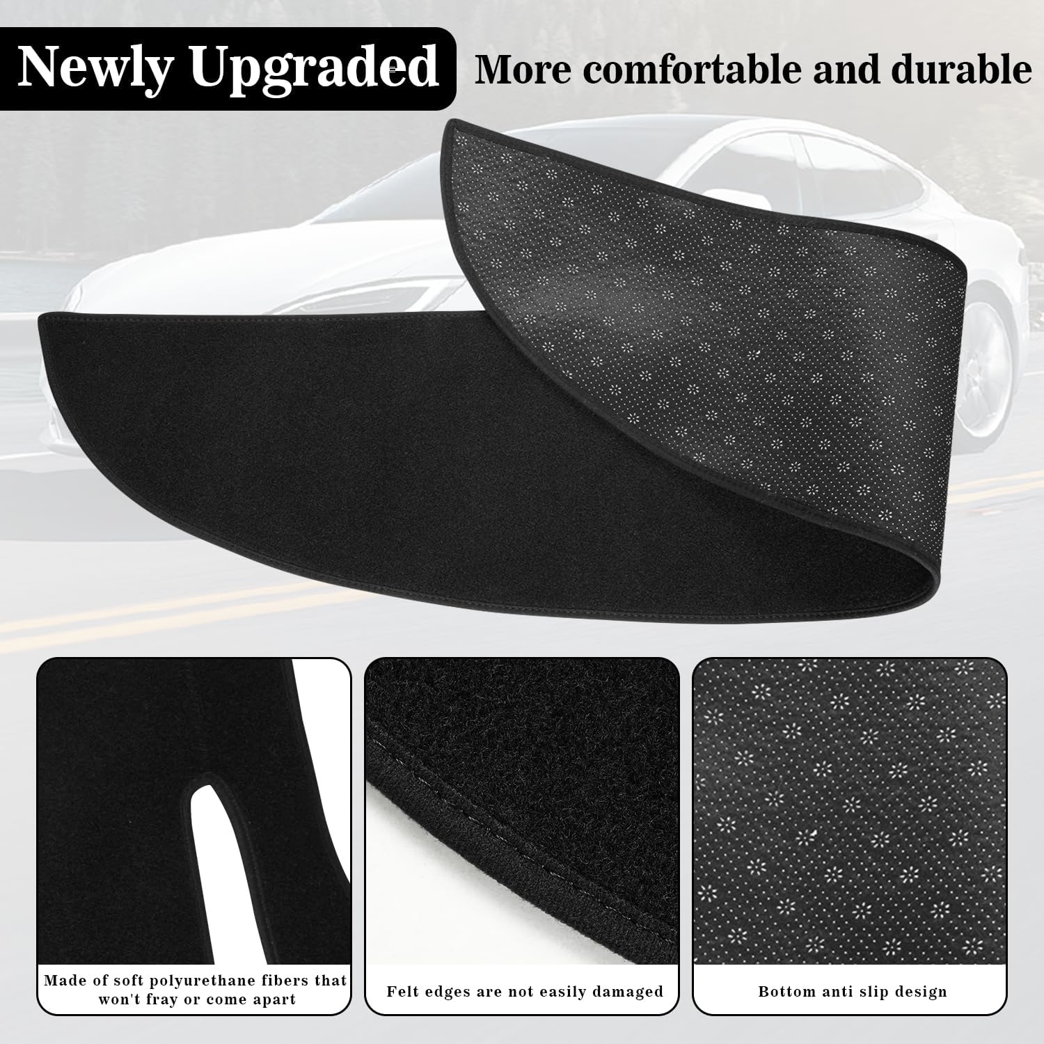 Model 3/Y Flannel Dashboard Cover Frontwith Heat Insulation for Model 3 and Model Y (2017-2023)