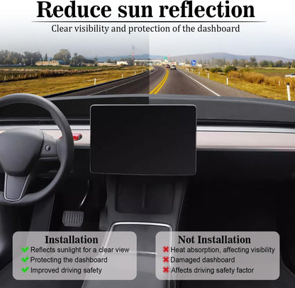 Model 3/Y Flannel Dashboard Cover Frontwith Heat Insulation for Model 3 and Model Y (2017-2023)
