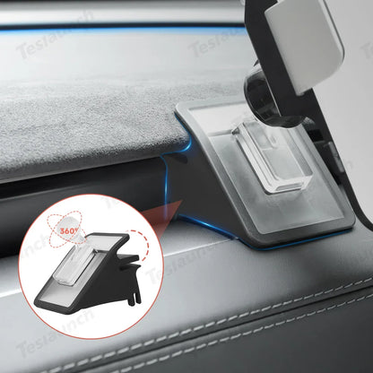 Dashboard Phone Holder with Solar Auto Clamp for Tesla Model Y Juniper 2025+