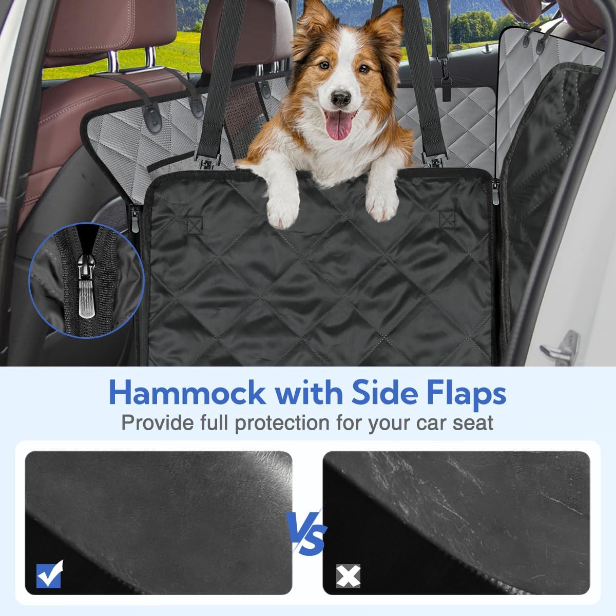 Dog Seat Cover For Pets 100% Waterproof For Tesla Model S/3/X/Y - Visible Mesh Window