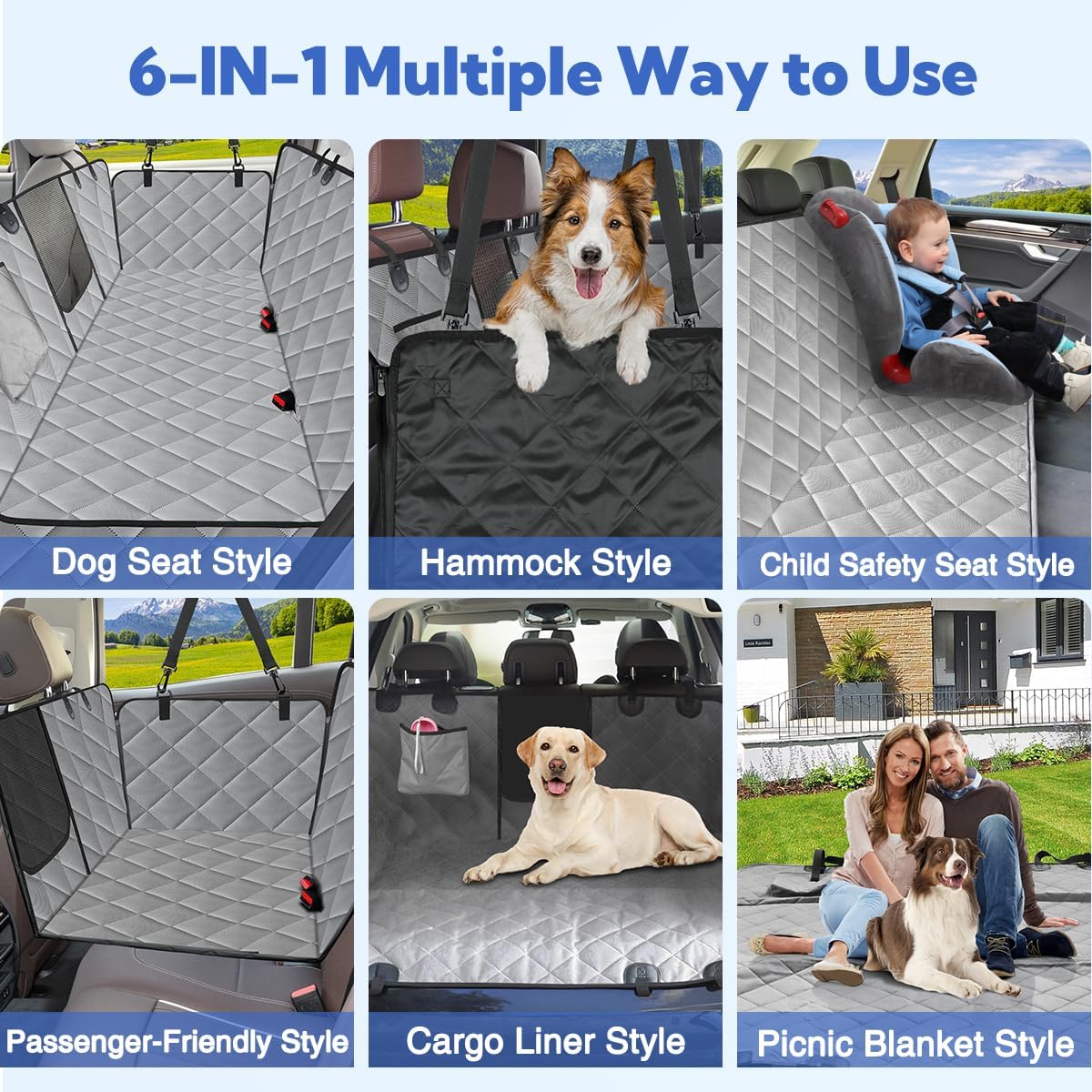 Dog Seat Cover For Pets 100% Waterproof For Tesla Model S/3/X/Y - Visible Mesh Window