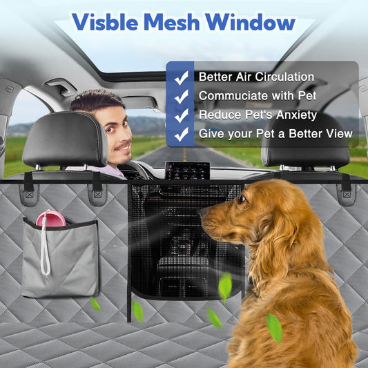 Dog Seat Cover For Pets 100% Waterproof For Tesla Model S/3/X/Y - Visible Mesh Window