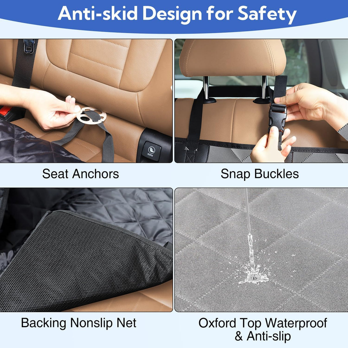 Dog Seat Cover For Pets 100% Waterproof For Tesla Model S/3/X/Y - Visible Mesh Window