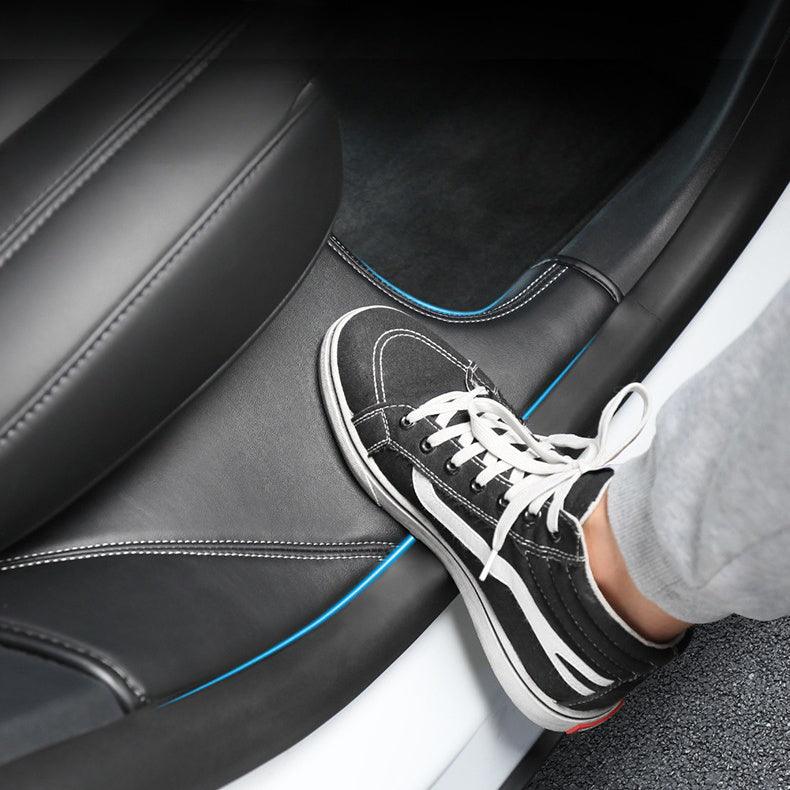 Model Y Built-in Door Sill Protector / Rear Inner Door Leather Pad Accessories (2 Pcs) for Tesla(2020-2024)