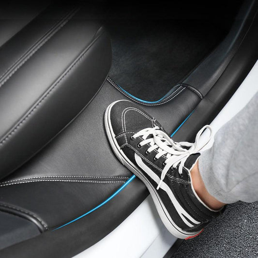 Model Y Built-in Door Sill Protector / Rear Inner Door Leather Pad Accessories (2 Pcs) for Tesla(2020-2024)