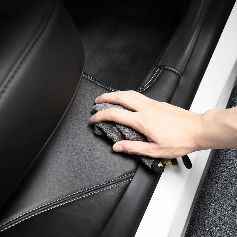 Model Y Built-in Door Sill Protector / Rear Inner Door Leather Pad Accessories (2 Pcs) for Tesla(2020-2024)