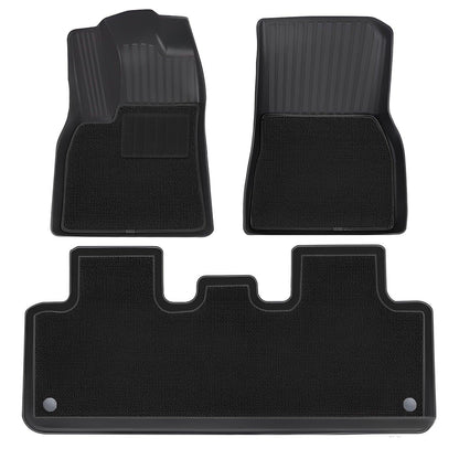 Double Layer Flocking TPE Floor Mats For Tesla Model Y Model Y (2020-2023) Floor Mat (6 PCS)