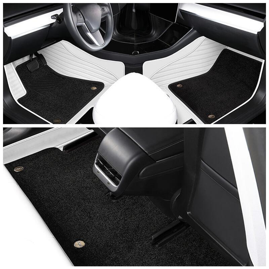 Double Layer With Blanket Floor Mat for Tesla Model 3 Accessories (2017-2023) White