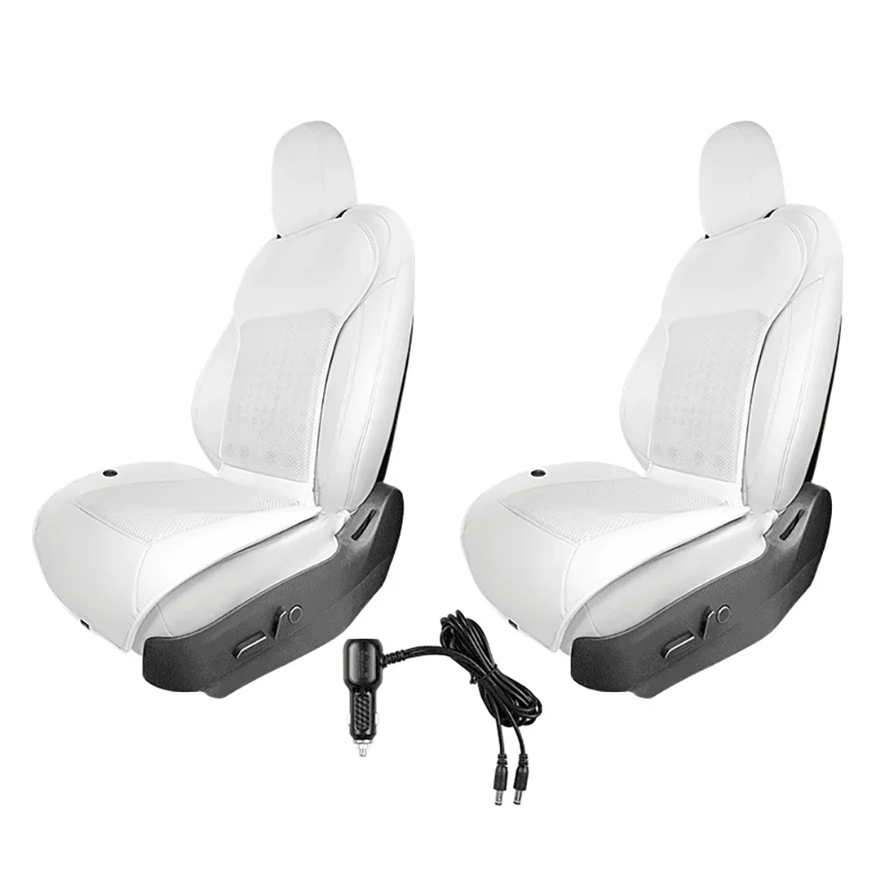 Exclusive Ventilated Seat Cushion For Tesla Model 3/Y/3 Highland Model 3 Y Highland White(2Pcs)