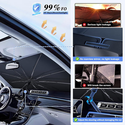 Fiberglass Windshield Sunshade Umbrella Custom Fit for Auto Sedan SUV