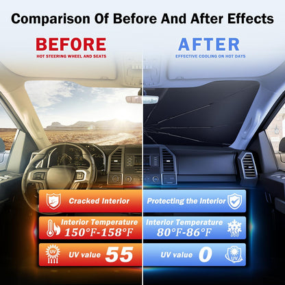 Fiberglass Windshield Sunshade Umbrella Custom Fit for Auto Sedan SUV