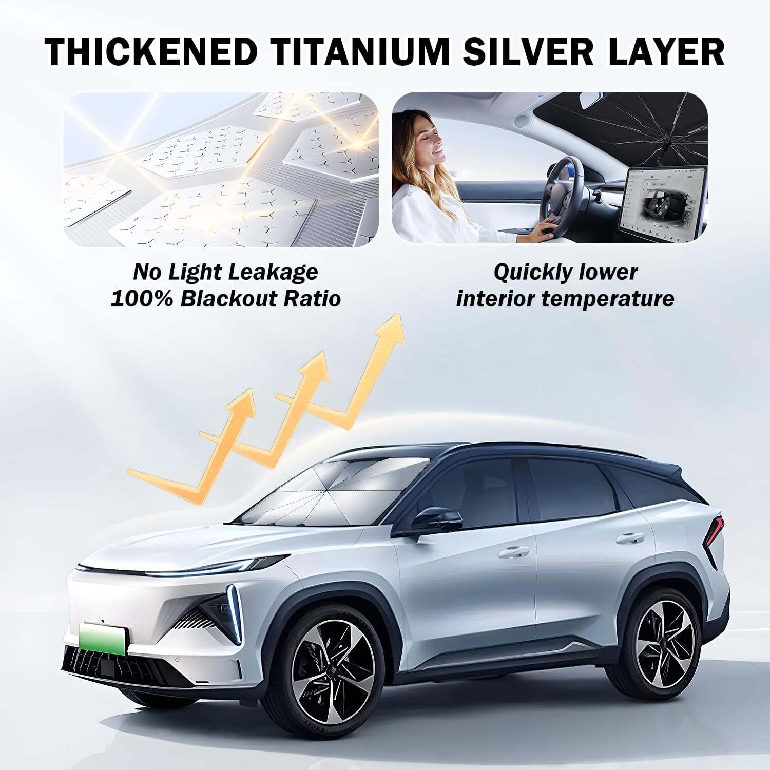 Fiberglass Windshield Sunshade Umbrella Custom Fit for Auto Sedan SUV