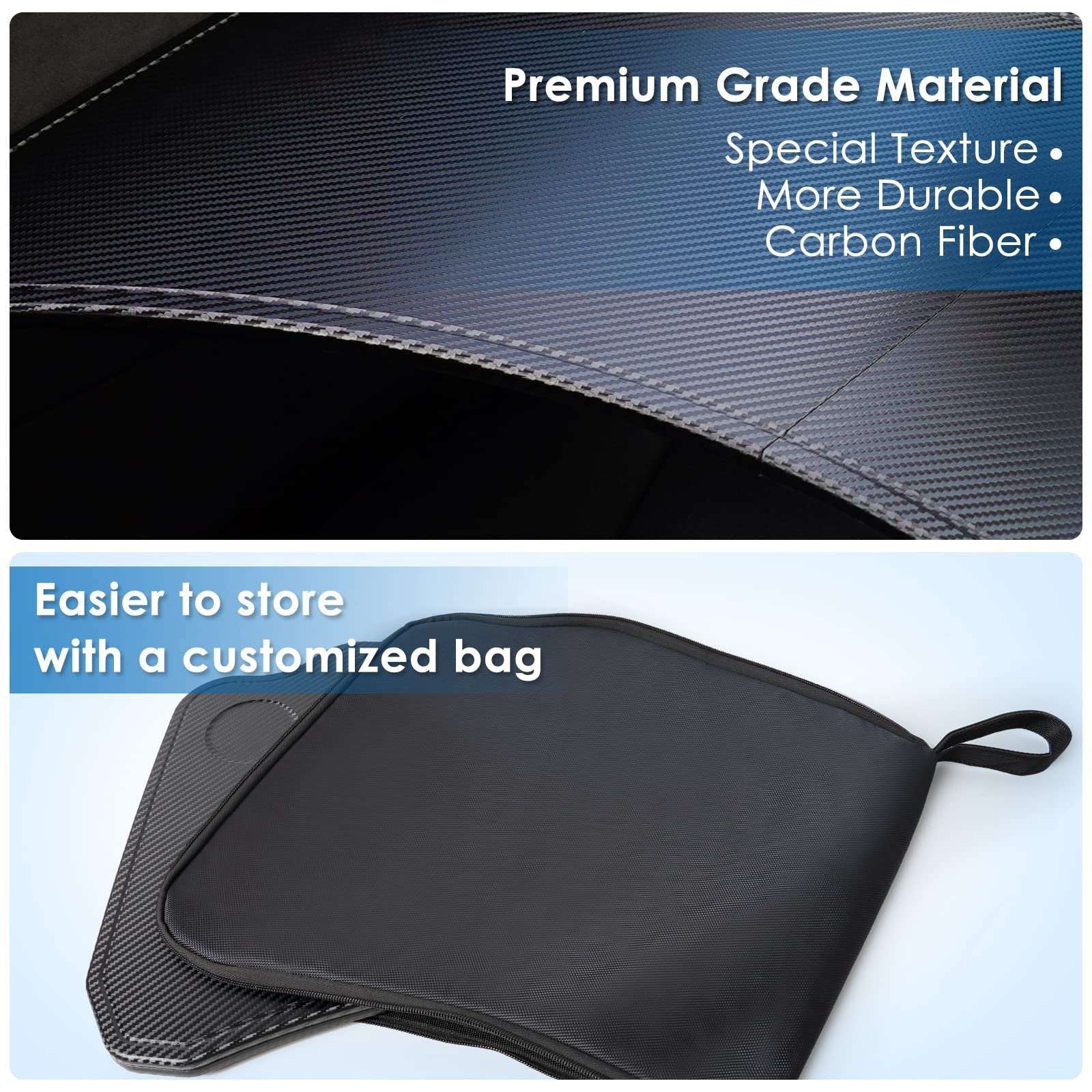 Foldable Carbon Fiber Car Laptop Tray Desk Food Table For Tesla Model 3/Y