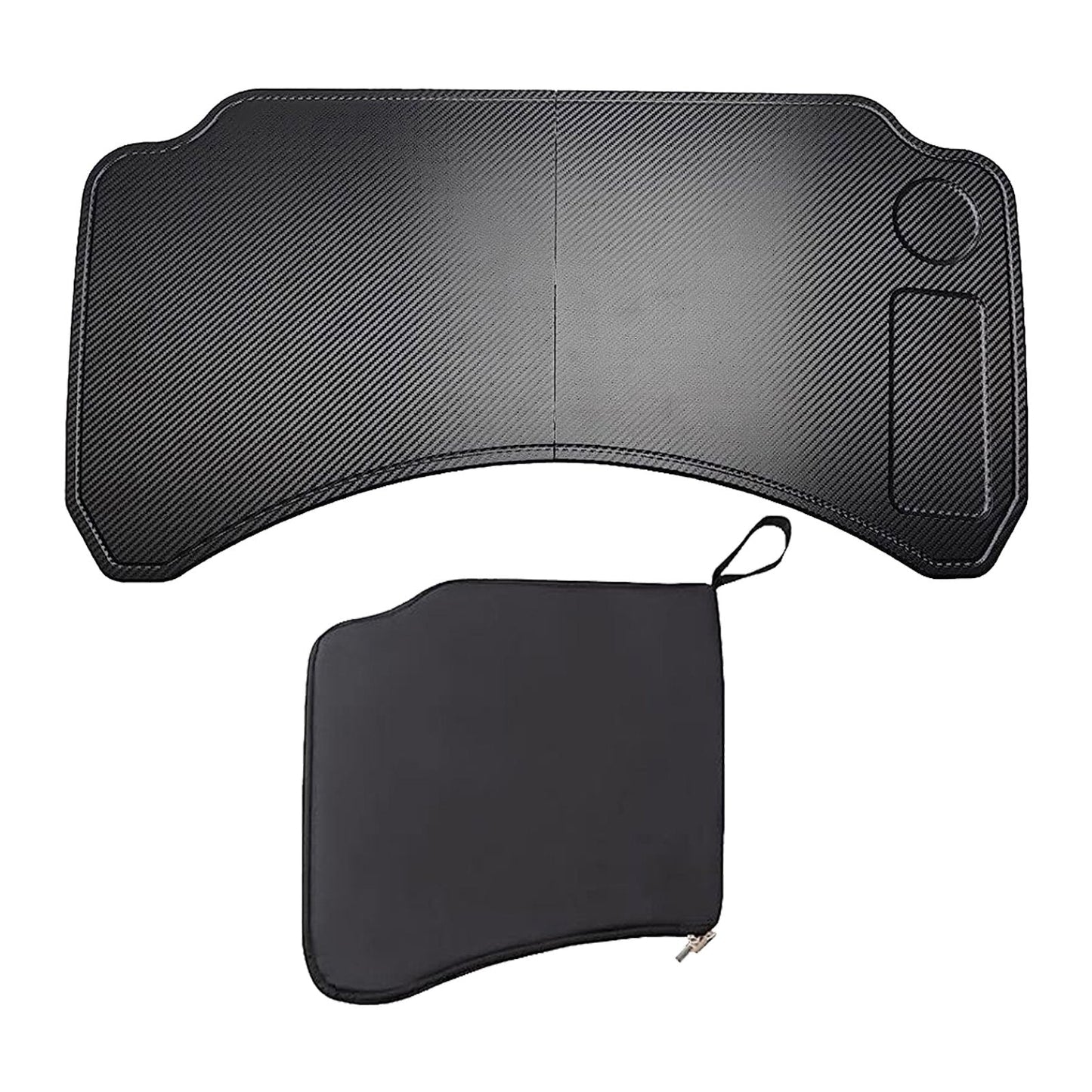 Foldable Carbon Fiber Car Laptop Tray Desk Food Table For Tesla Model 3/Y Style A
