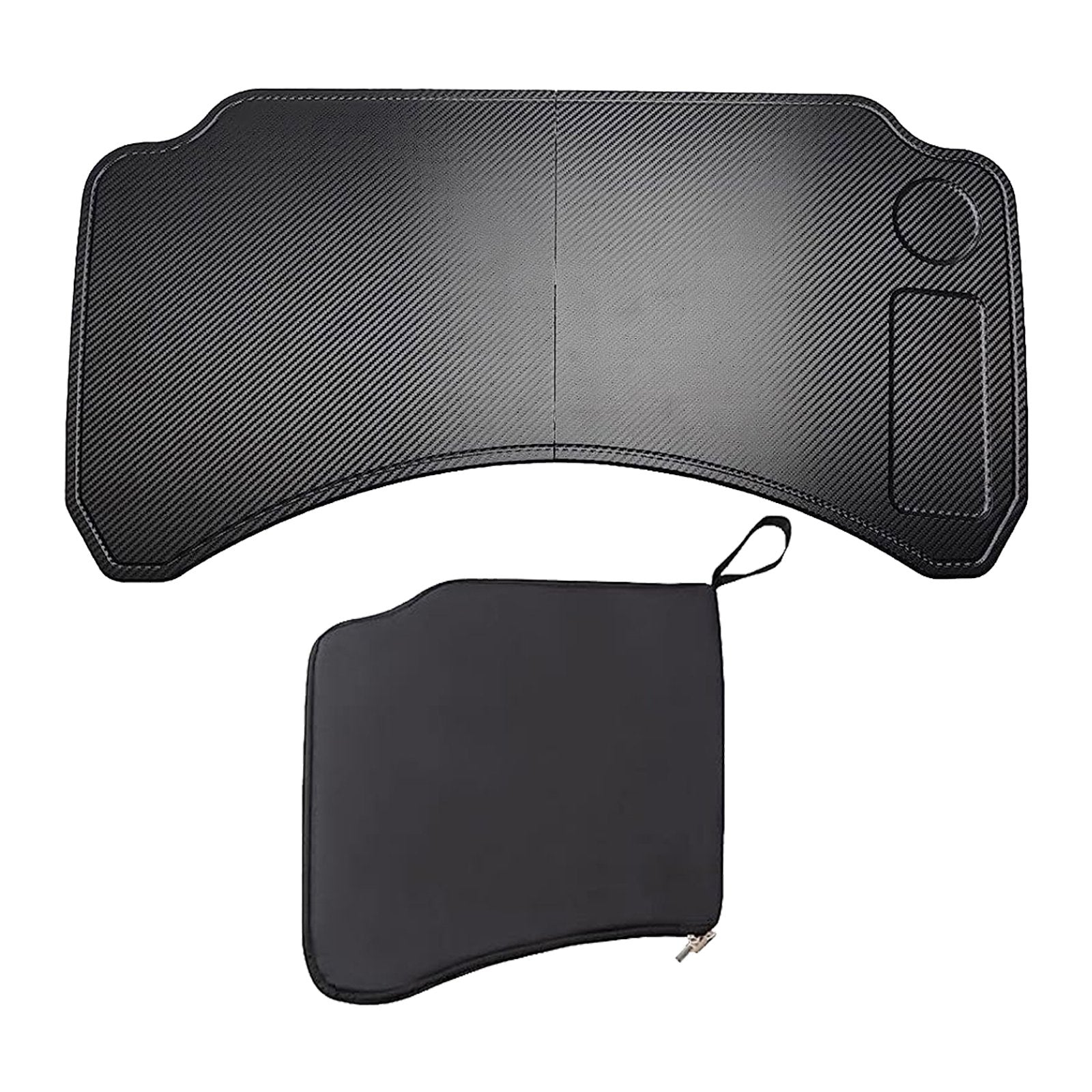Foldable Carbon Fiber Car Laptop Tray Desk Food Table For Tesla Model 3/Y Style A