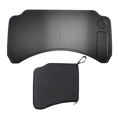 Foldable Carbon Fiber Car Laptop Tray Desk Food Table For Tesla Model 3/Y Style A