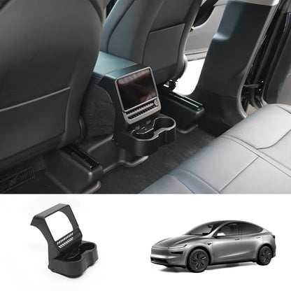 Multi-Functional Foldable Rear Console Cup Holder for Tesla Model Y Juniper 2025+ / Model 3 Highland 2024+ Black Model Y Juniper 2025+