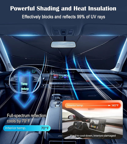 Foldable Umbrella Car Front Windshield Sunshade for Tesla Model 3/Y/S/X