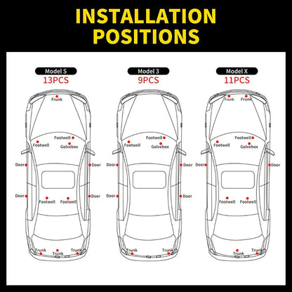 Footwell Ambient LED Light suitable for Tesla Model 3/Y/X/S (Pack of 4)