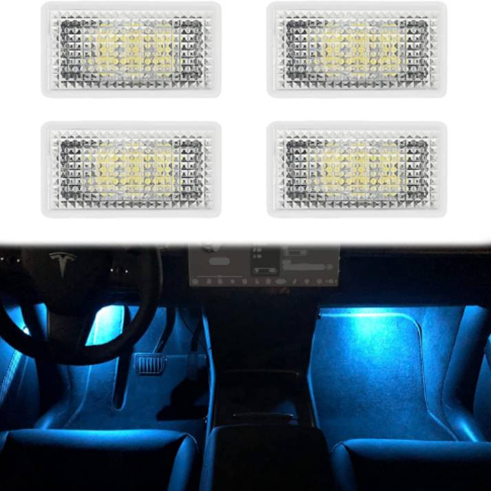 Footwell Ambient LED Light suitable for Tesla Model 3/Y/X/S (Pack of 4) Blue