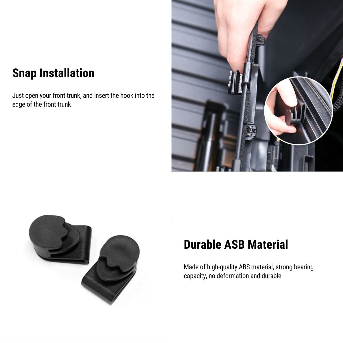 Front Trunk Hooks Suitable for Tesla Model Y 2021-2024【2pcs 】