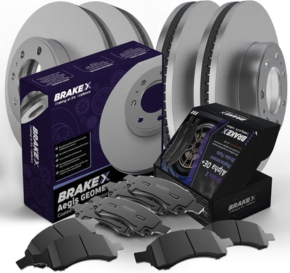 Front and Rear Brake Pads and Rotors Kit replacement for Tesla Model S