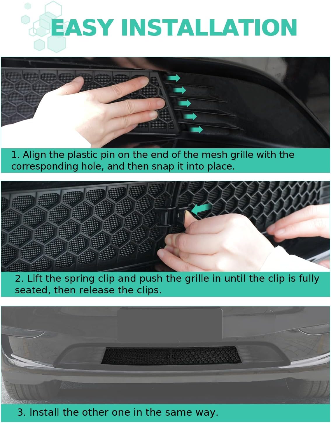 Front Grill Stainless steel Mesh for Tesla Model Y 2020-2025