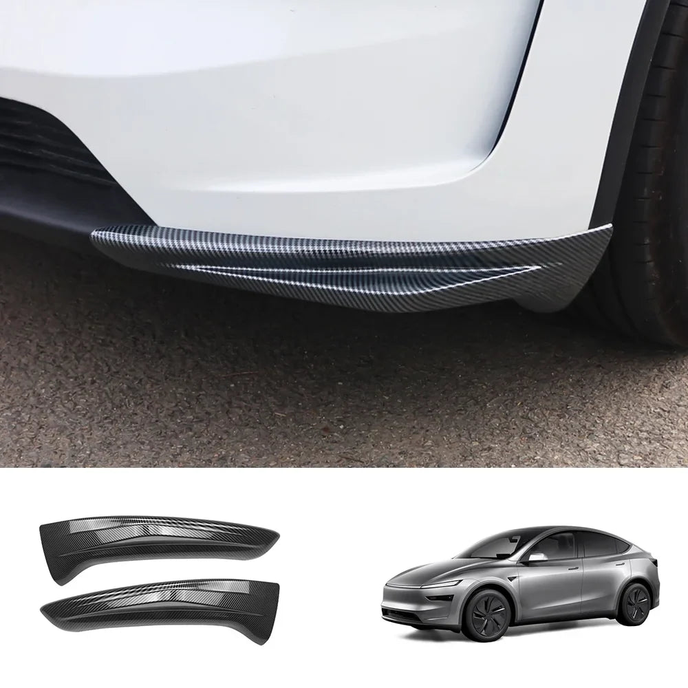 Front Bumper Corner Protector for Tesla Model Y Juniper 2025+ Carbon Fiber Texture 2-Piece Set