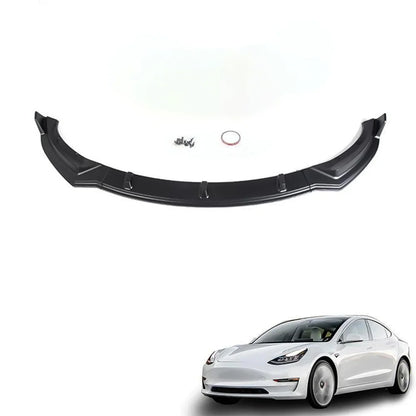 Front Bumper Lip Kit For Tesla Model 3 (2017-2023) Matte Black