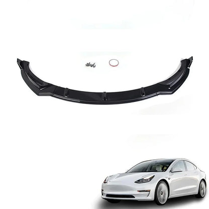 Front Bumper Lip Kit For Tesla Model 3 (2017-2023) Glossy Black