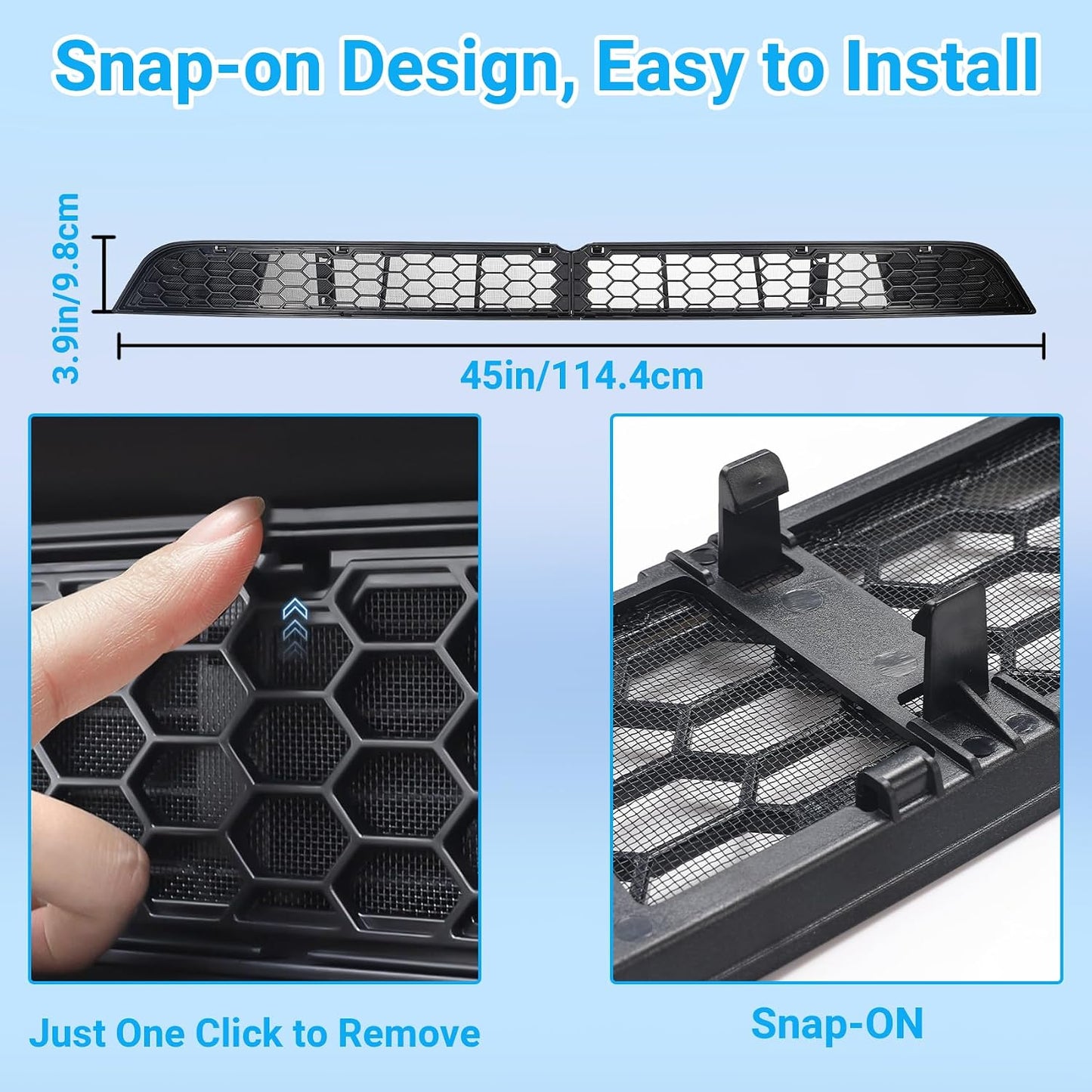Split Front Bumper Protective Mesh Grill Panel for Tesla Model Y Juniper 2025+