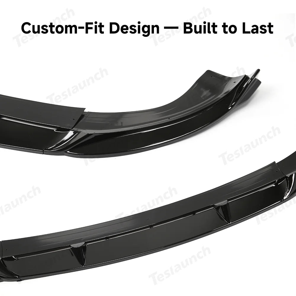 3-Piece Front Lip Spoiler & Fog Light Trim for Tesla Model Y Juniper 2025+