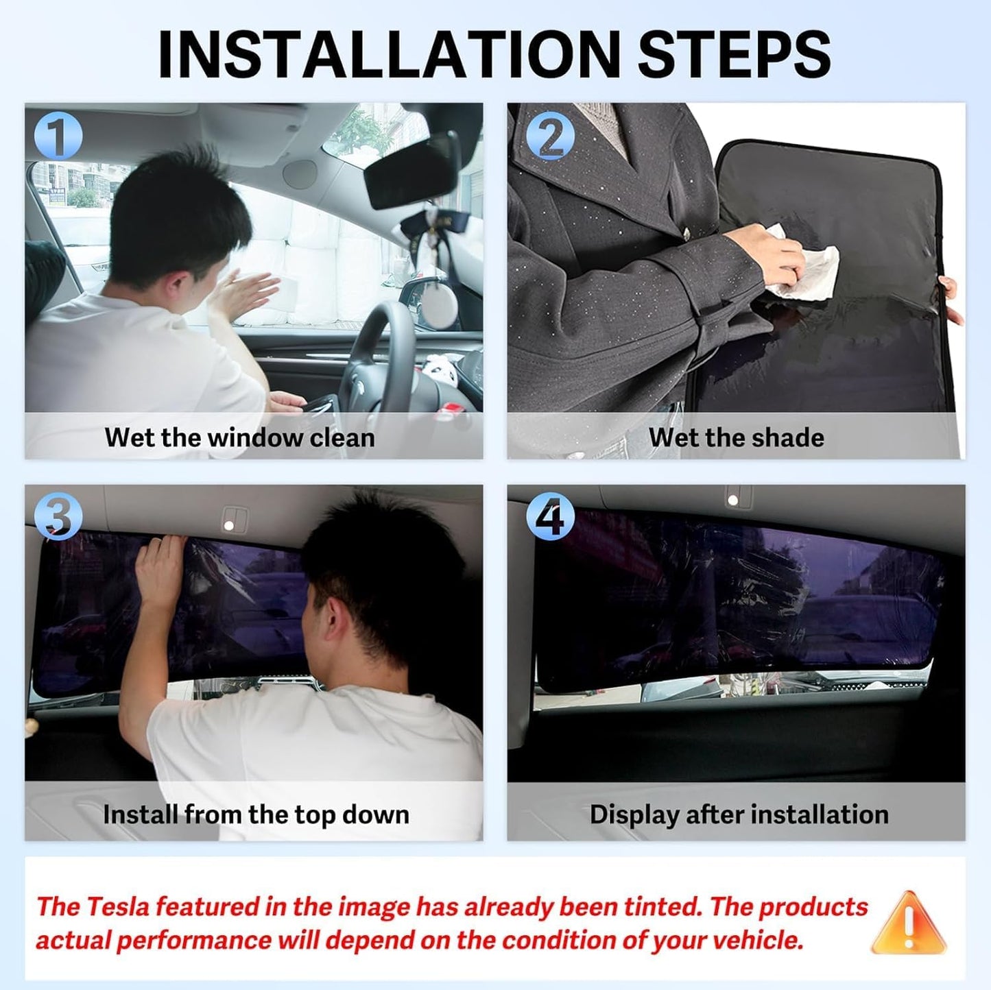 Static Cling Mesh Insulated Side Window Sunshade For Tesla Model 3