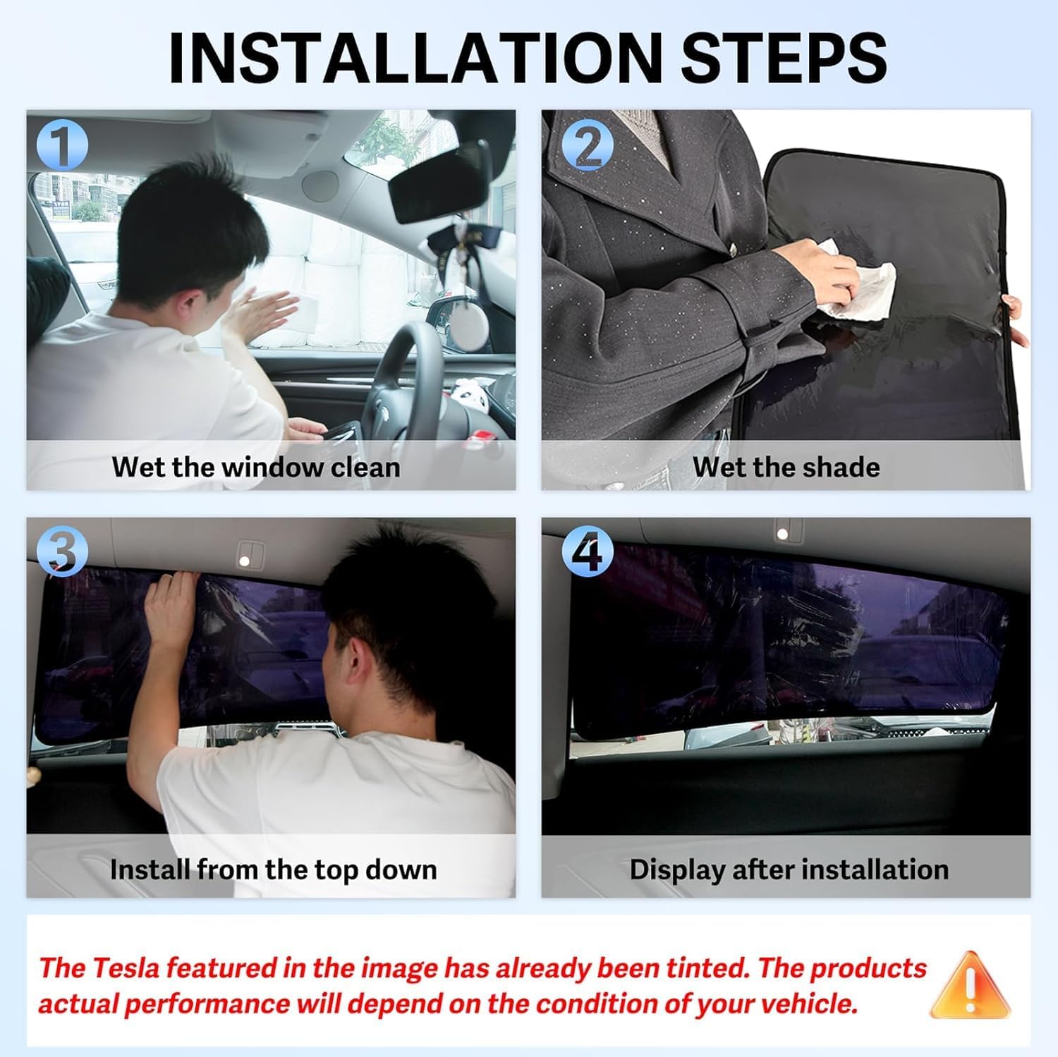 Static Cling Mesh Insulated Side Window Sunshade For Tesla Model 3