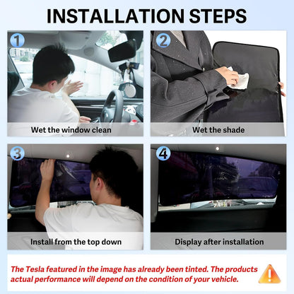 Static Cling Mesh Insulated Side Window Sunshade For Tesla Model 3
