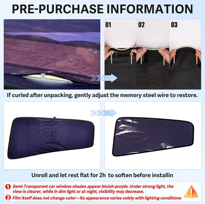 UV Blocker Front Rear Window Sunshade For Tesla Model 3/Y Juniper