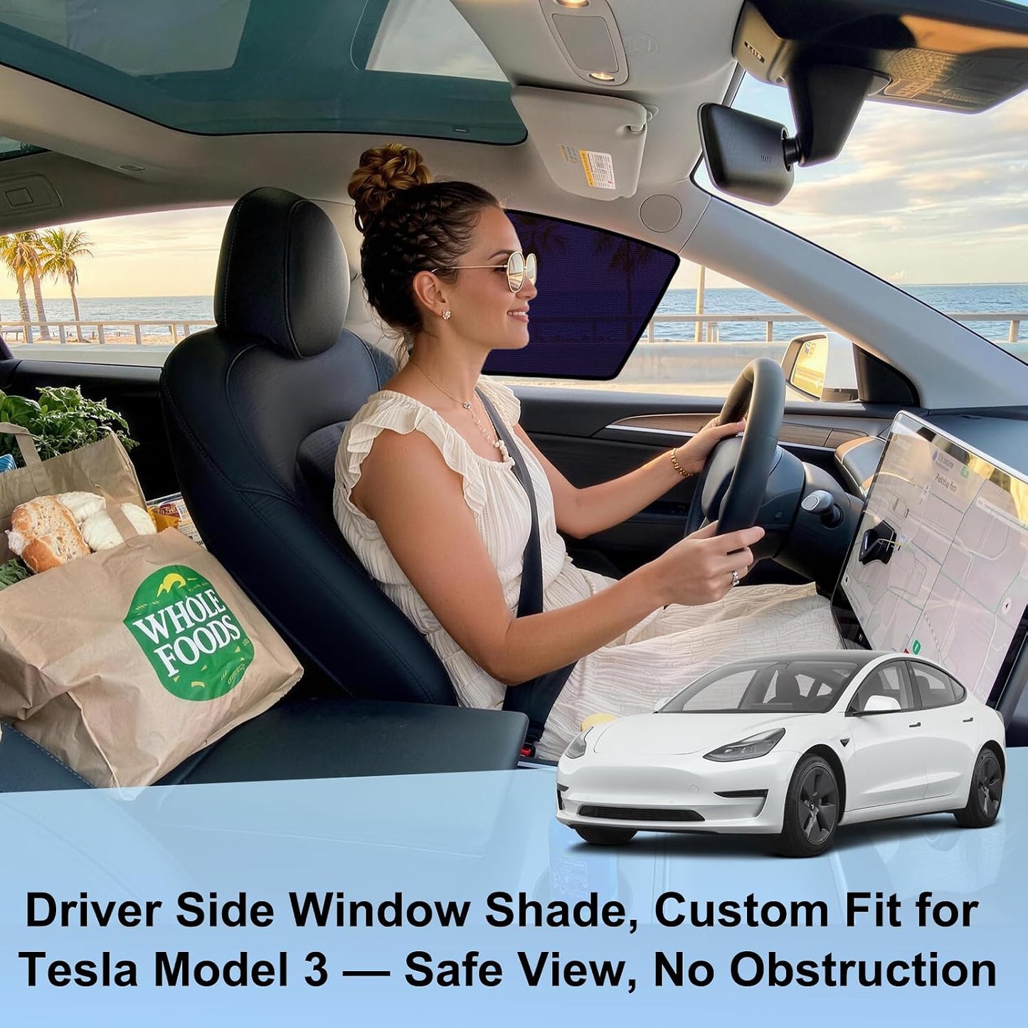 UV Blocker Front Rear Window Sunshade For Tesla Model 3/Y Juniper