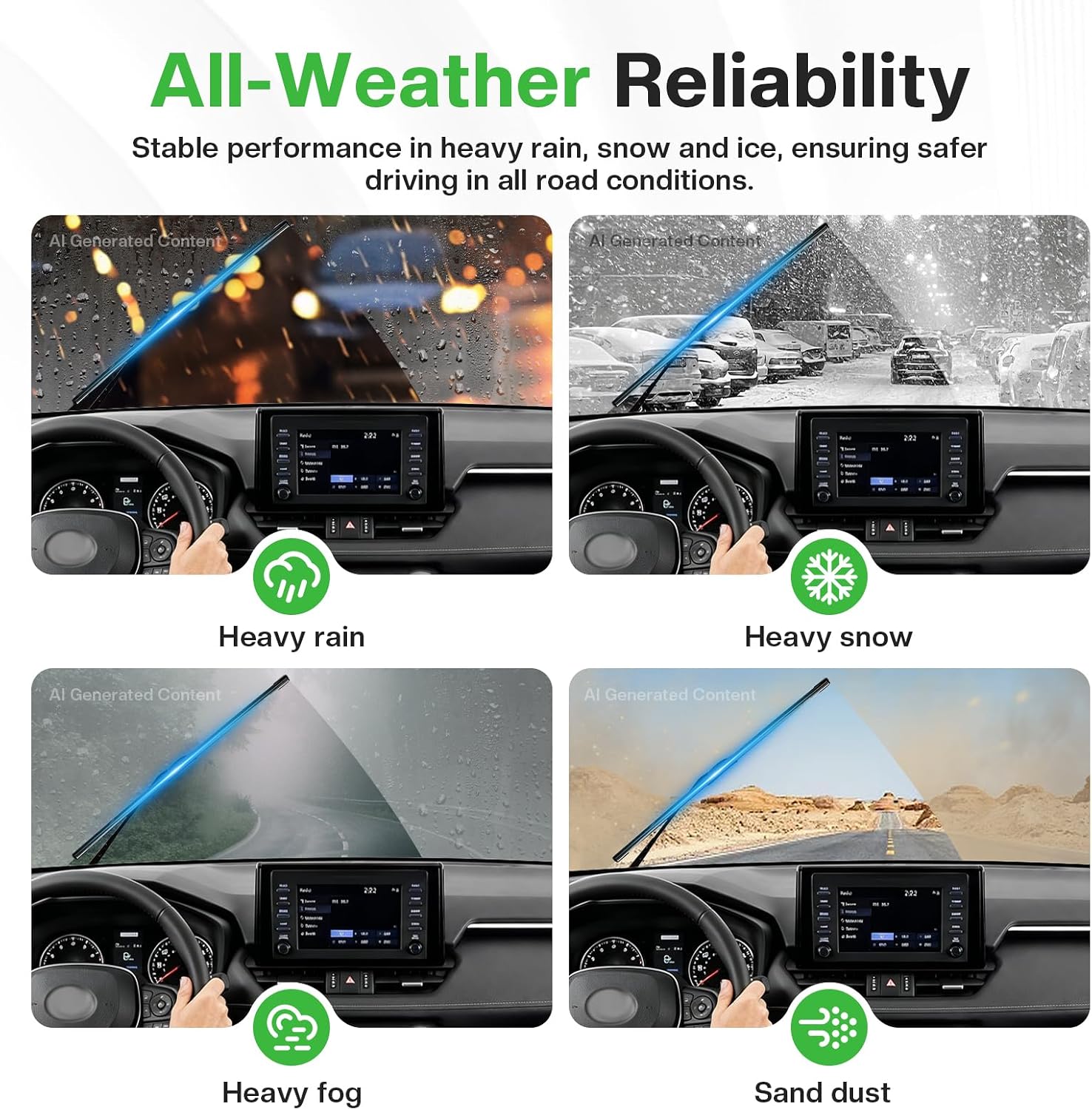 26"+20" Frameless Wiper Blades Replacement for Tesla Model Y 2020+ (Set of 2)