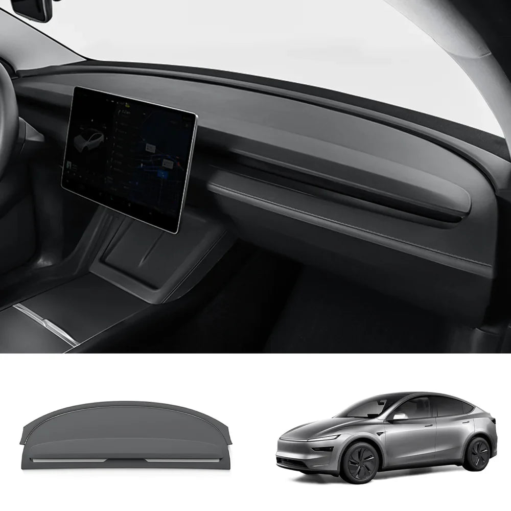 Full-Cover Silicone Dashboard Protector for Tesla Model Y Juniper 2025+ Black