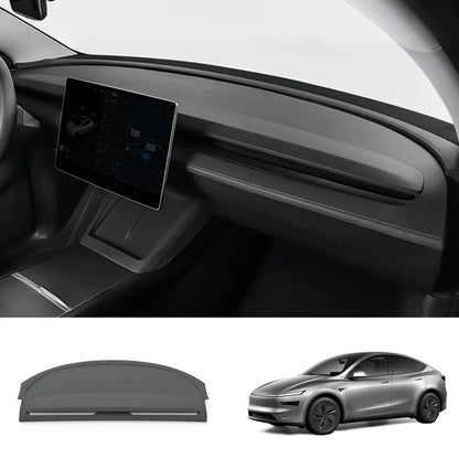 Full-Cover Silicone Dashboard Protector for Tesla Model Y Juniper 2025+ Black