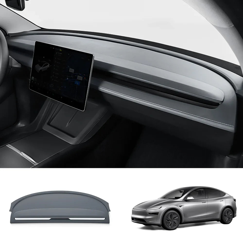 Full-Cover Silicone Dashboard Protector for Tesla Model Y Juniper 2025+ Grey