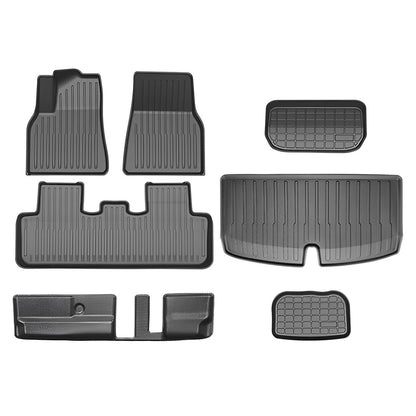 Full Set Trunk Mat Cargo All-Weather Floor Mats For Tesla Model Y Model Y (2020-2023) 7 Seats Full Set (Floor & Frunk & Trunk) (6-7 PCS)