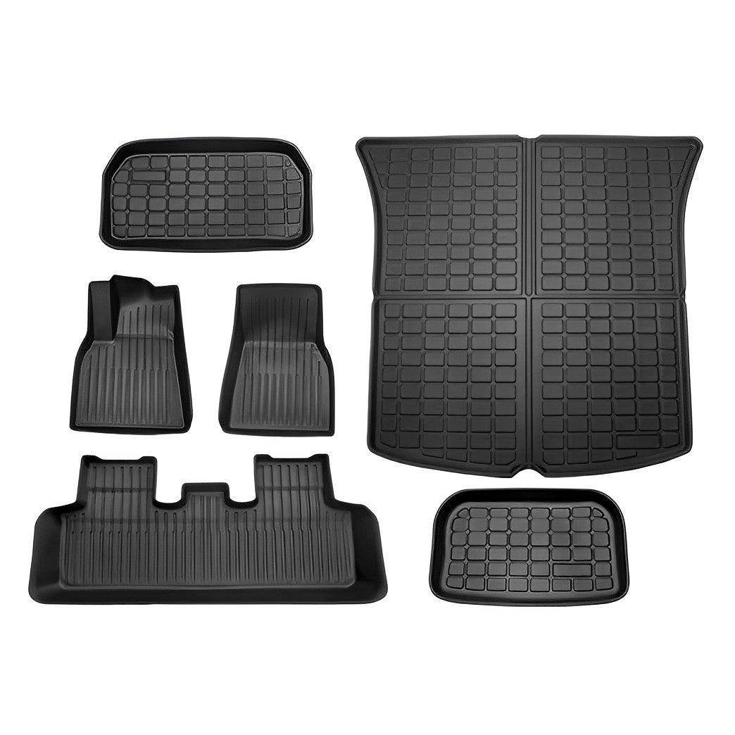 Full Set Trunk Mat Cargo All-Weather Floor Mats For Tesla Model Y Model Y (2020-2023) 5 Seats Full Set (Floor & Frunk & Trunk) (6-7 PCS)